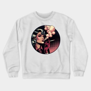 retro woman smoker Crewneck Sweatshirt